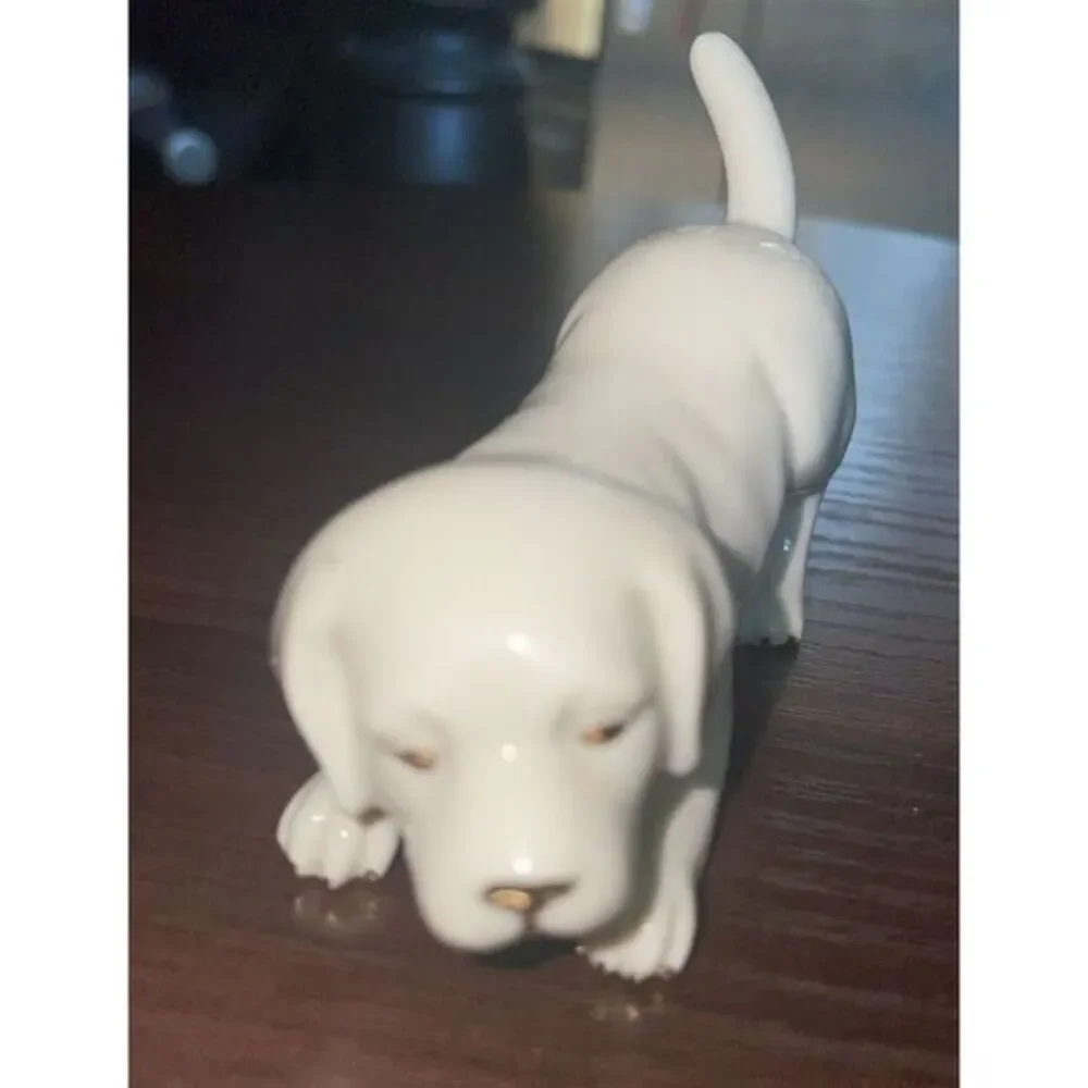 Lenox Labrador Retriever Golden Lab Puppy‎ Dog Gold Cream Figurine 3.5